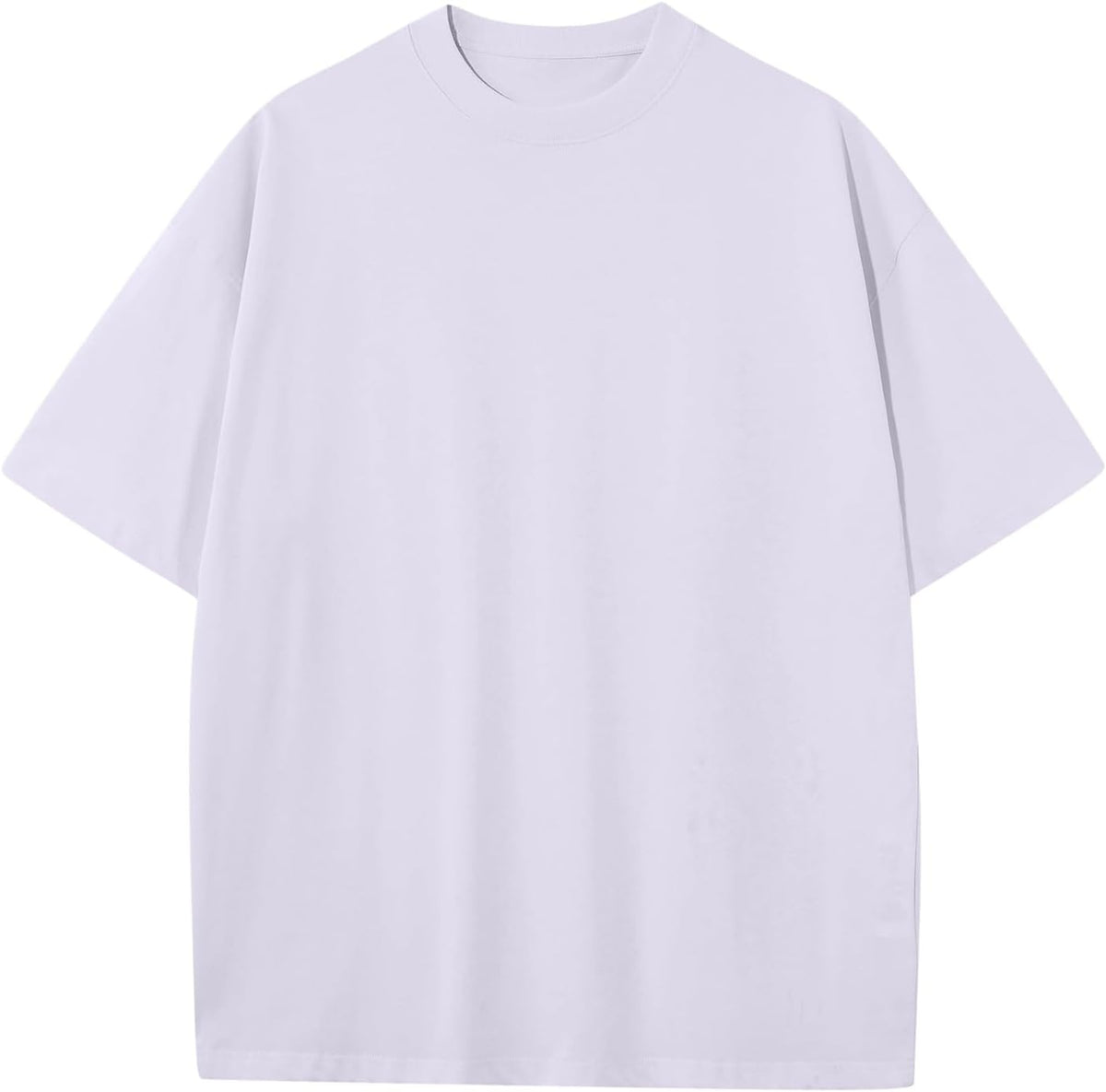 Men's Heavyweight Cotton Oversized Tee - Crew Neck Short Sleeve Loose Fit Basic Top for Everyday Layering - Large (28)