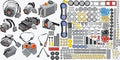 32Pcs Power Function Kit & 852pcs Technic-Parts Compatible with Major Brand Building Block Cars and Motors