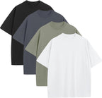 Men's Heavyweight Cotton Oversized Tee - Crew Neck Short Sleeve Loose Fit Basic Top for Everyday Layering - Medium