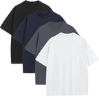Men's Heavyweight Cotton Oversized Tee - Crew Neck Short Sleeve Loose Fit Basic Top for Everyday Layering - Large
