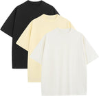 Men's Heavyweight Cotton Oversized Tee - Crew Neck Short Sleeve Loose Fit Basic Top for Everyday Layering - Medium