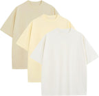 Men's Heavyweight Cotton Oversized Tee - Crew Neck Short Sleeve Loose Fit Basic Top for Everyday Layering - Small
