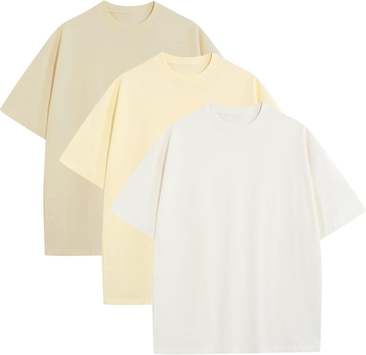 Men's Heavyweight Cotton Oversized Tee - Crew Neck Short Sleeve Loose Fit Basic Top for Everyday Layering - Small