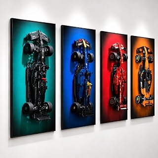 4 Pack Display for LEGO F1, Wall Mount Compatible with 42207 SF-24, 42141 McLaren, 42206 RB20, 42171 Mercedes-AMG W14 E, Adul