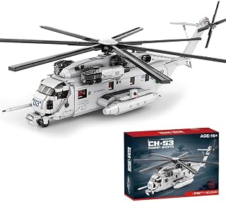 CH-53 Sea Stallion Transport Helicopter Building Blocks Set, MOC Military Aircraft Model Bricks Construction Toy Compatible w