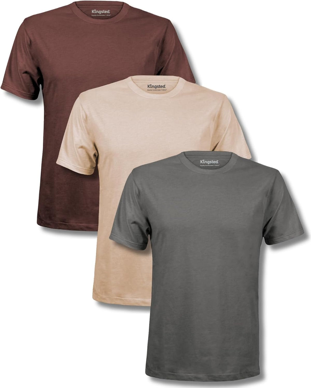 Men's Cotton Blend Classic Fit Tee - Tagless Crew Neck, Lightweight and Shrink Resistant for Everyday Wear - Large