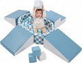 Hoohtoot 9-in-1 PU Leather Climbing Toys with Ball Pit & Building Blocks