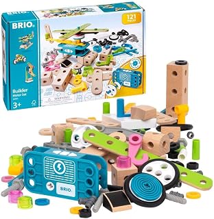 BRIO Builder 34591 - Builder Motor Set - 120 Piece Construction Set STEM Toy with Wood and Plastic Pieces and a Motor for Kid