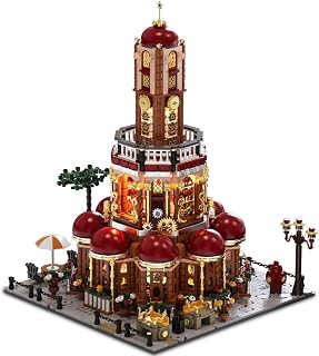 Retro Dome Temple Building Block Set, Temple House MOC Street Scene Toy Gift, Suitable for Adults to Collect, Display, and Gi