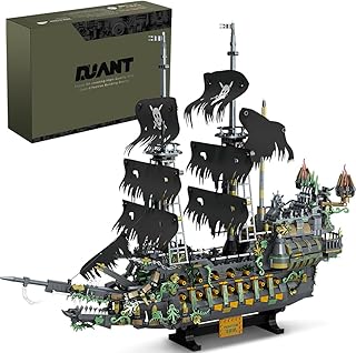 39107 The Flying Dutchman Pirate Ship Building Kit， 2434 PCS Large Pirate Ship Model with Display Stand, Detailed Sailing Shi