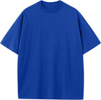 Men's Heavyweight Cotton Oversized Tee - Crew Neck Short Sleeve Loose Fit Basic Top for Everyday Layering - Large (27)