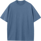 Men's Heavyweight Cotton Oversized Tee - Crew Neck Short Sleeve Loose Fit Basic Top for Everyday Layering - Large