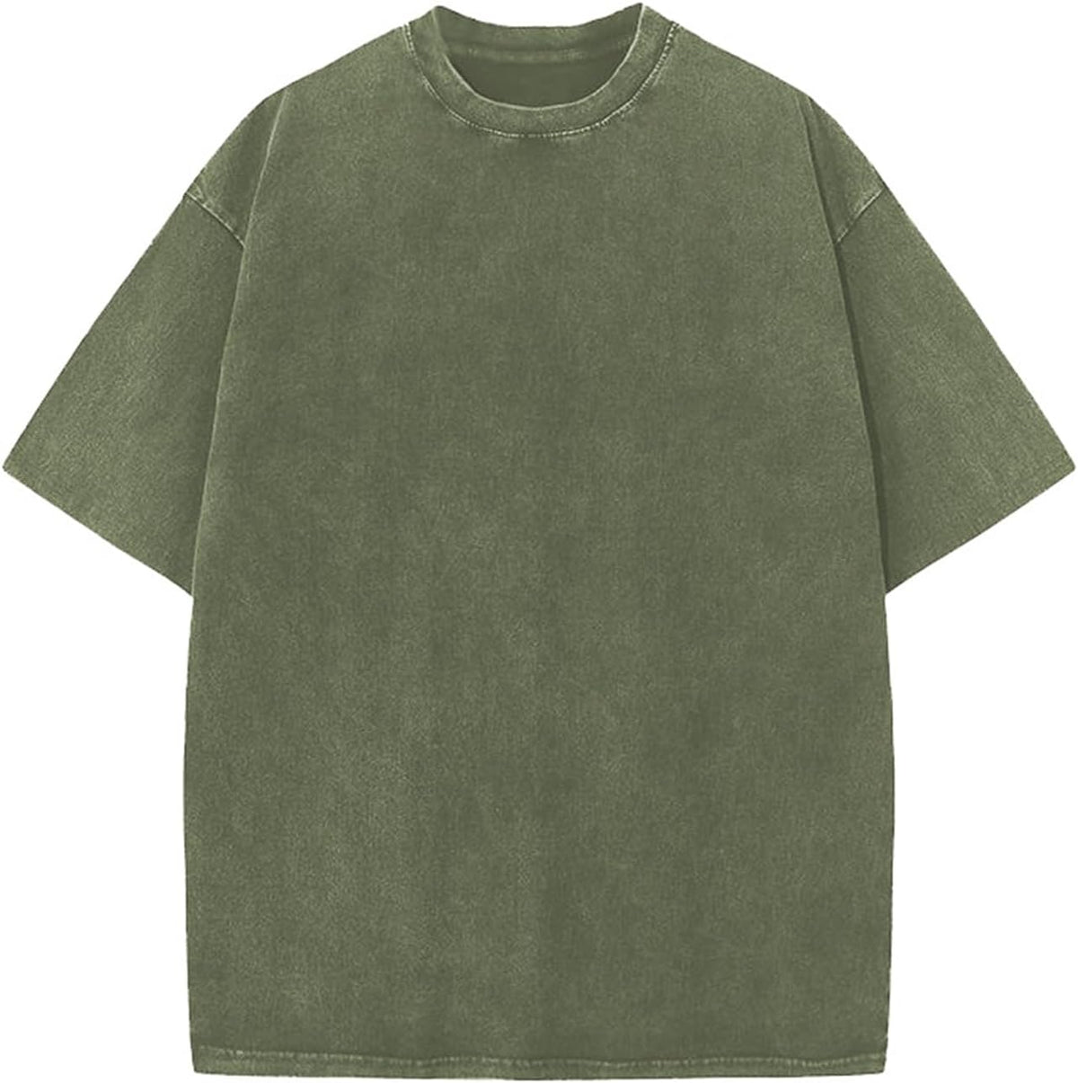 Unisex Washed Cotton Oversized Tee - Loose Baggy Fit, Short Sleeve Vintage Streetwear Top for Daily Layering - Medium