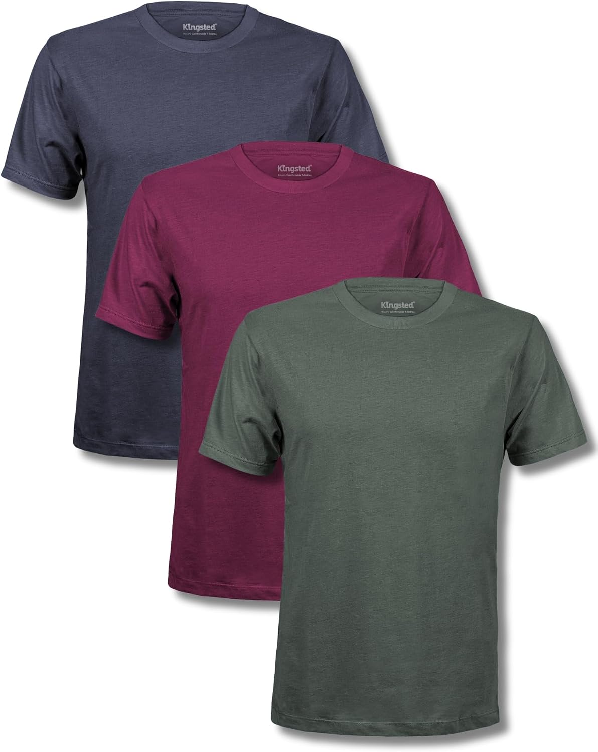 Men's Cotton Blend Classic Fit Tee - Tagless Crew Neck, Lightweight and Shrink Resistant for Everyday Wear - Small