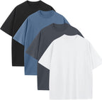 Men's Heavyweight Cotton Oversized Tee - Crew Neck Short Sleeve Loose Fit Basic Top for Everyday Layering - Small