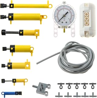 ASTEM 21pcs Pneumatic Technic-Parts Kit Compatible with Lego Pneumatic Cylinders-Air-Pump Pressure Rod Switch Piston Hose Tec