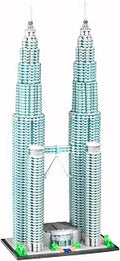 Malaysia Twin Towers - Blocks Set,5839 PCS 1:800 Landmark Model for Adults
