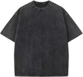 Unisex Vintage Washed Cotton Tee - Oversized Loose Fit, Short Sleeve Crew Neck Top for Relaxed Everyday Styling - Large