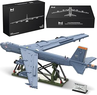 MISINI M8028 1:50 B-52H Stratofortress Bomber Building Blocks Set, Large MOC Military Aircraft Model with Stand, Collectible 