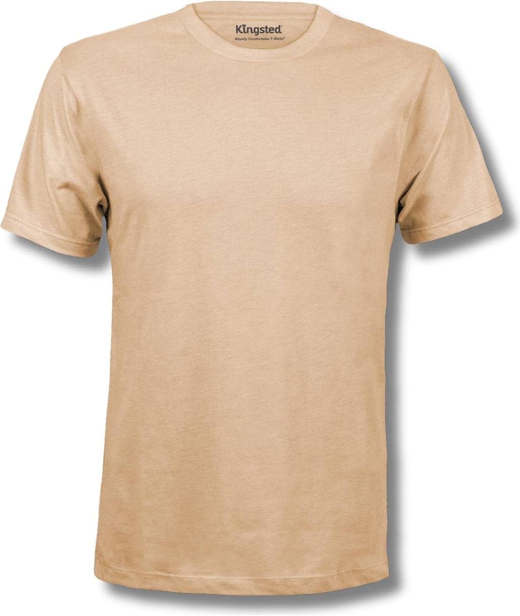 Men's Cotton Blend Classic Fit Tee - Tagless Crew Neck, Lightweight and Shrink Resistant for Everyday Wear - Large (28)