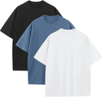 Men's Heavyweight Cotton Oversized Tee - Crew Neck Short Sleeve Loose Fit Basic Top for Everyday Layering - Medium