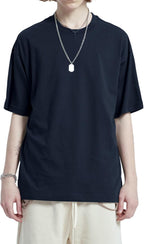Men's Heavyweight Cotton Oversized Tee - Crew Neck Short Sleeve Loose Fit Basic Top for Everyday Layering - Medium