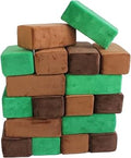 The Original Premium Plush Building Block for Kids - Certified Safe Foam Blocks in Luxuriously Soft Fabric Covers (Earth, Blo