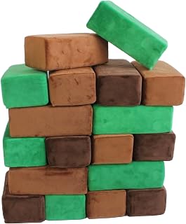 The Original Premium Plush Building Block for Kids - Certified Safe Foam Blocks in Luxuriously Soft Fabric Covers (Earth, Blo