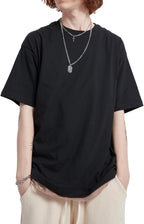 Men's Heavyweight Cotton Oversized Tee - Crew Neck Short Sleeve Loose Fit Basic Top for Everyday Layering - Large