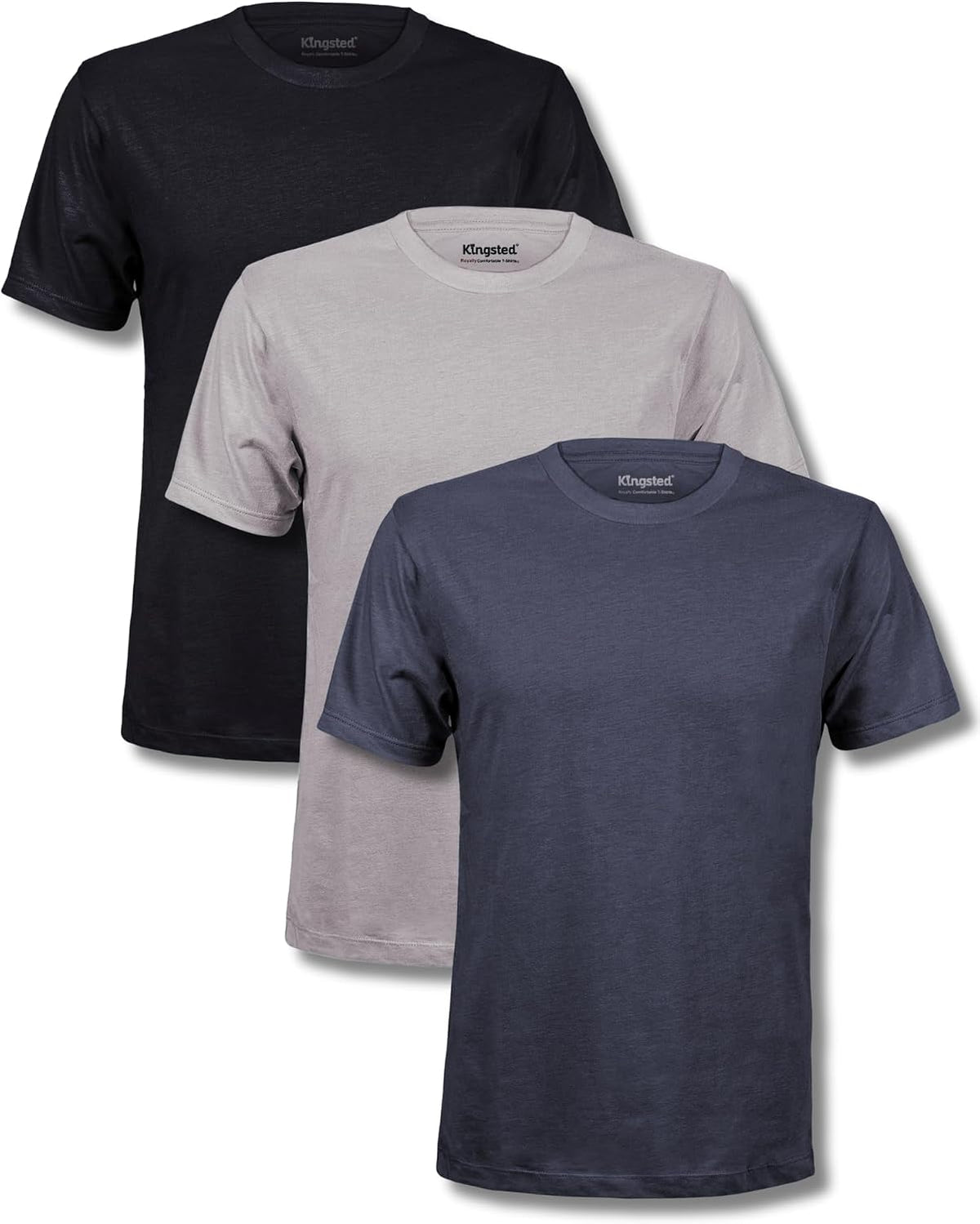 Men's Cotton Blend Classic Fit Tee - Tagless Crew Neck, Lightweight and Shrink Resistant for Everyday Wear - Large (26)