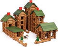 Wondertoys 530 Pcs Wooden Logs Set Ages 3+, Classic Building Log Toys for Kids, Creative Construction Engineering Educational