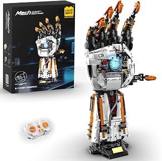 UNCLE BRICK Technical Robotic Hand Building Blocks Kit,Equipped with 4 Motors and Can Be Remotely Controlled,Set for Aged 8-1