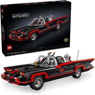 MEOW DC Batman: The Classic TV Series Batmobile, DC Collectible Car, Building Set Inspired by the 1966 Television Show’s Clas