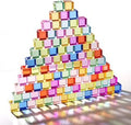 Dinhon 100 Pcs Acrylic Blocks for Toddler - 10 Colors Rainbow Gem Blocks, 2.5x2.5cm Crystal Cubes Stacking Rainbow Toy for Ki