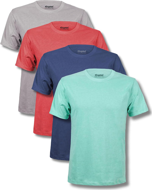 Men's Cotton Blend Classic Fit Tee - Tagless Crew Neck, Lightweight and Shrink Resistant for Everyday Wear - Small