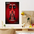 BrickSoul Display Wallboard for Lego Technic Ferrari SF-24 F1 Model Car 42207 Building Set, Adult Collectibles for Cars Wall 