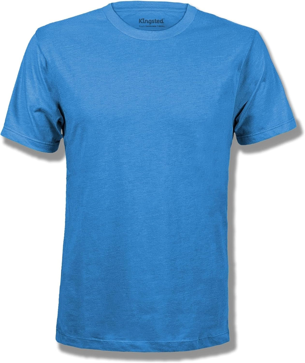 Men's Cotton Blend Classic Fit Tee - Tagless Crew Neck, Lightweight and Shrink Resistant for Everyday Wear - Small