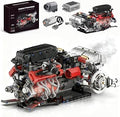 V12 Engine Model Kit that Runs - Visible MOC Physical Science Car Engine Project for Car Enthusiasts with Motor, Lighting and