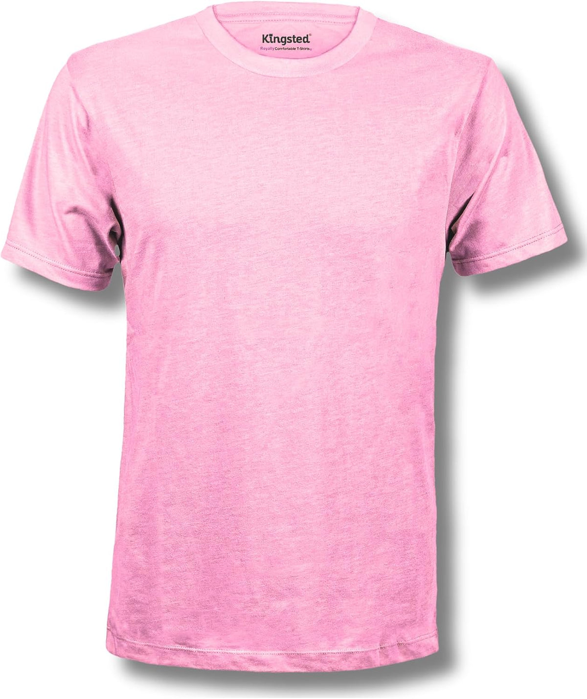 Men's Cotton Blend Classic Fit Tee - Tagless Crew Neck, Lightweight and Shrink Resistant for Everyday Wear - Large