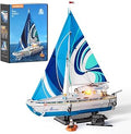Lumibricks Sailboat La Brisa Lighting Building-Bricks Set - City Yacht 1640 Pcs Collection Display Set for Adults and Technic