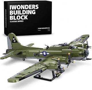 B-17 Flying Fortress Bomber Building Blocks, Large WW2 Military Airplane
