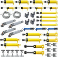 ASTEM 49pcs Pneumatic Technic-Parts Kit Compatible with Toy Pneumatic Cylinders-Air-Pump Pressure Rod Switch Piston Hose Tech
