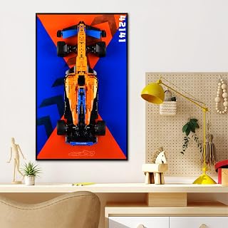 BrickSoul Display Wallboard for Lego Technic McLaren Formula 1 2022 Replica Race Car 42141 Building Set, Adult Collectibles f