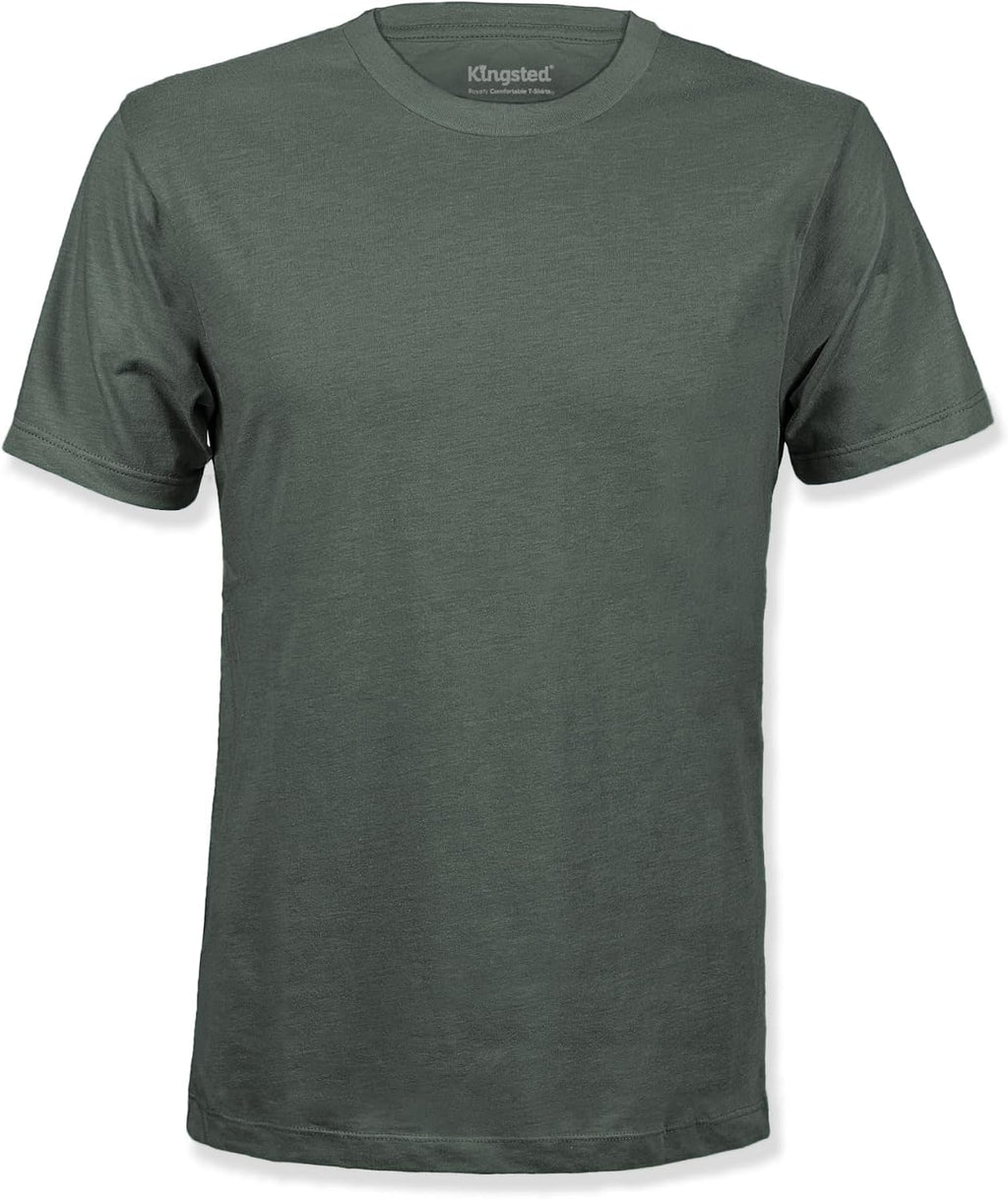 Men's Cotton Blend Classic Fit Tee - Tagless Crew Neck, Lightweight and Shrink Resistant for Everyday Wear - Medium