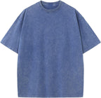 Unisex Washed Cotton Oversized Tee - Loose Baggy Fit, Short Sleeve Vintage Streetwear Top for Daily Layering - Small