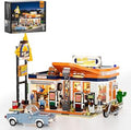 FUNWHOLE Gas-Station Lighting-Building-Bricks Set, 1608 Pcs Creative Sets