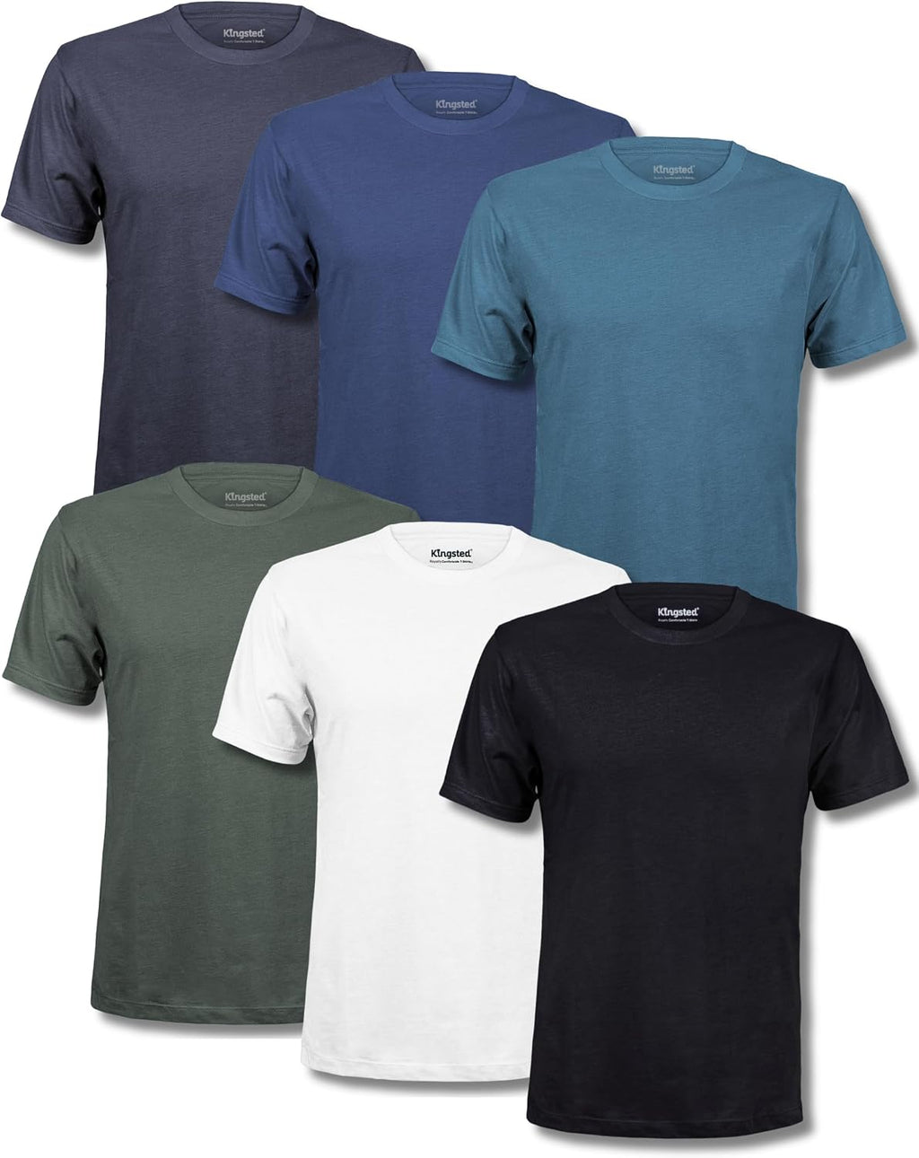 Men's Cotton Blend Classic Fit Tee - Tagless Crew Neck, Lightweight and Shrink Resistant for Everyday Wear - Medium