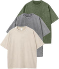 Unisex Washed Cotton Oversized Tee - Loose Baggy Fit, Short Sleeve Vintage Streetwear Top for Daily Layering - Medium