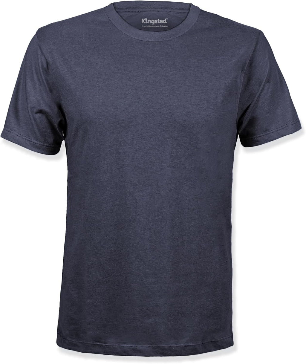 Men's Cotton Blend Classic Fit Tee - Tagless Crew Neck, Lightweight and Shrink Resistant for Everyday Wear - Small