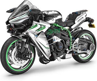 Flubecrux Technic Motorcycle Building Block Sets, 1:5 Motorbike Building Toys Collectible Display Model Kits with Display Sta